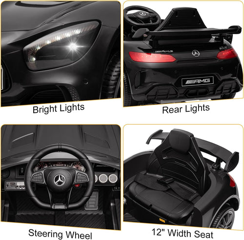 12V Licensed Mercedes Benz AMG GTR Kids Ride on Electric Car, Black