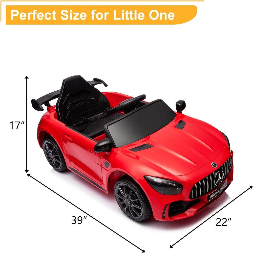 12V Licensed Mercedes Benz AMG GTR Kids Ride on Electric Car, Red