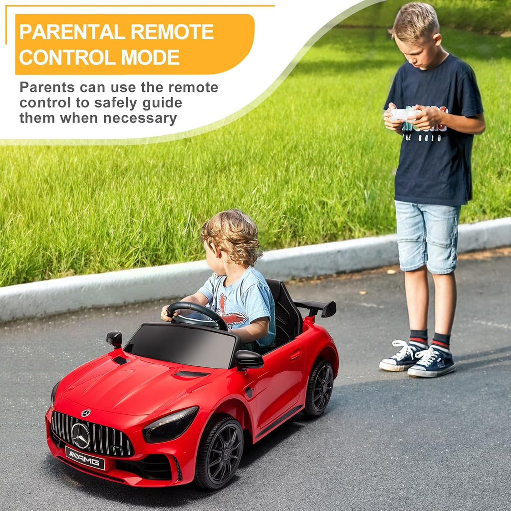 12V Licensed Mercedes Benz AMG GTR Kids Ride on Electric Car, Red
