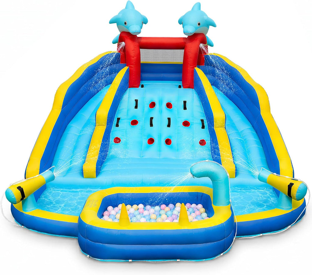 Inflatable Water Slide Bounce House for Big Kids Backyard W/Pools
