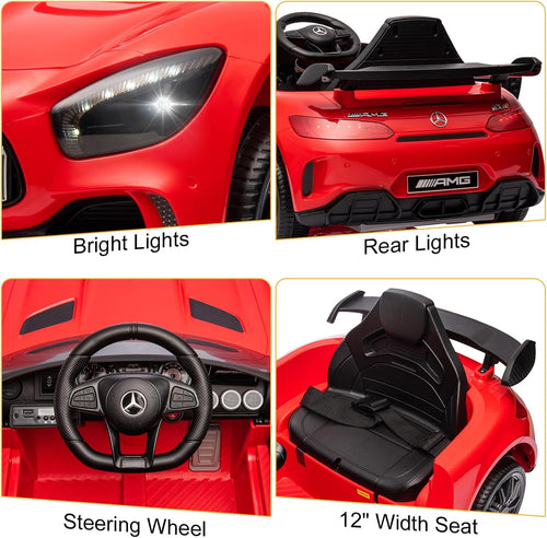 12V Licensed Mercedes Benz AMG GTR Kids Ride on Electric Car, Red