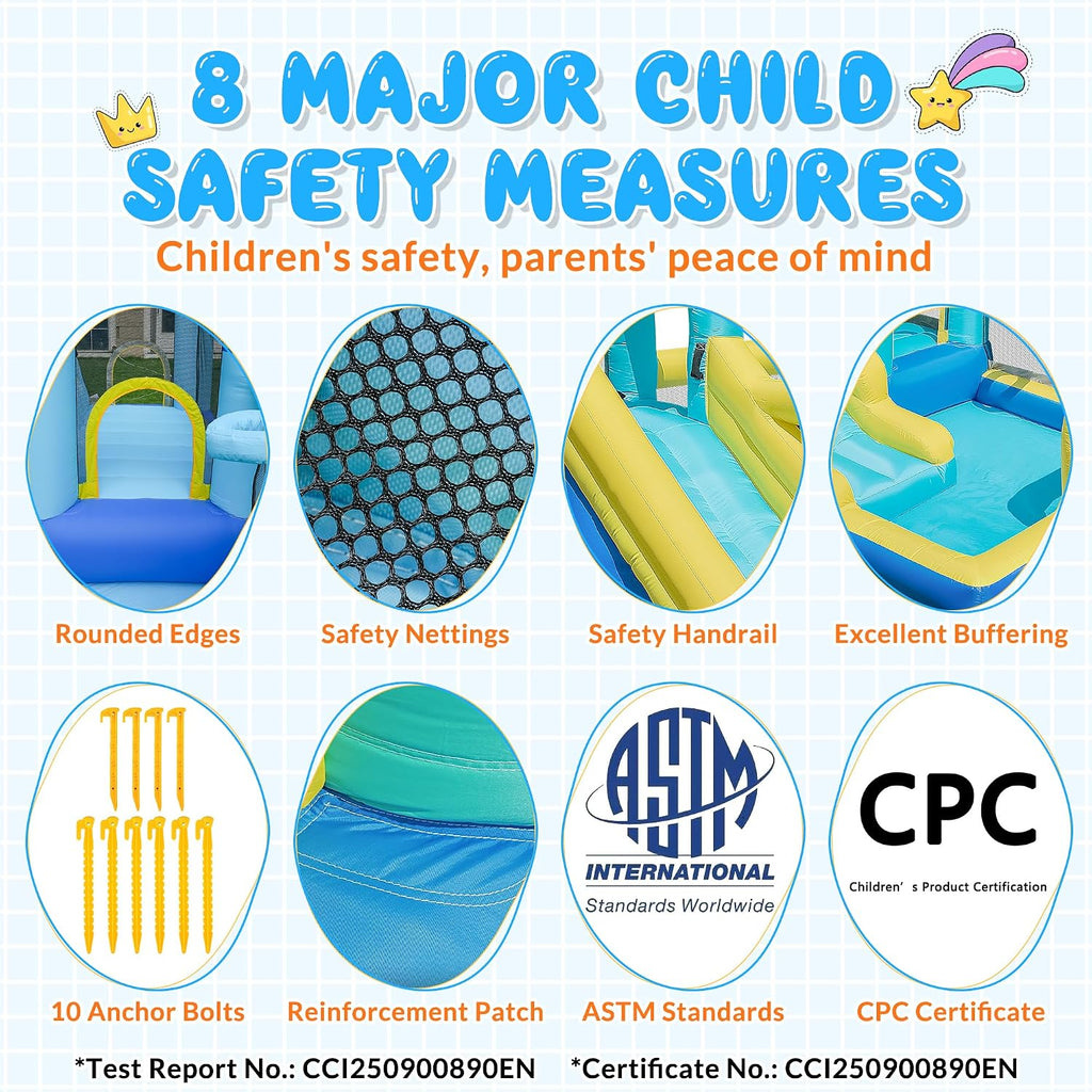 Bounce House, 8-In-1 Gameplay Mode Inflatable Bounce House for Kids