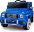 Licensed Mercedes-Benz AMG G63 Ride on Toys,All-Terrain Kids Car with 2.4G Remote Control,Battery Powered Electric Ride on Vehicle W/Bluetooth,Dual Mode of Flashing Light/Led Light,Music,Blue