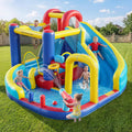 10 in 1 Inflatable Water Slide Bounce House, Inflatable Bounce House with Blower, Dual Slides & Climbing Walls & Ring-Toss Game & 2 Water Guns, Splash Pool, Blow up Water Slide with Blower