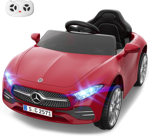 12V Licensed Electric Car with Remote Control, Kids Ride on Car with Bluetooth Music Player, 3.1MPH Max Speed, Battery Powered Toddler Roadster Birthday Gift for Boy and Girl-Deep Red