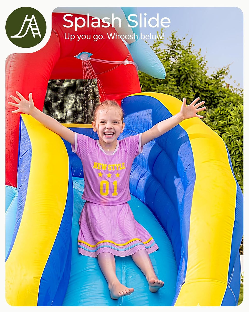 Inflatable Water Slide Bounce House for Big Kids Backyard W/Pools