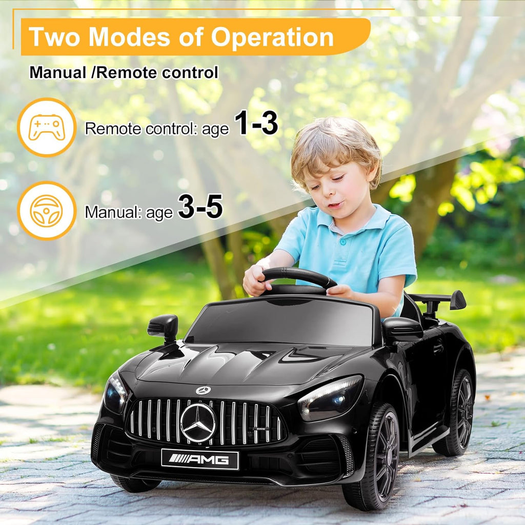 12V Licensed Mercedes Benz AMG GTR Kids Ride on Electric Car, Black