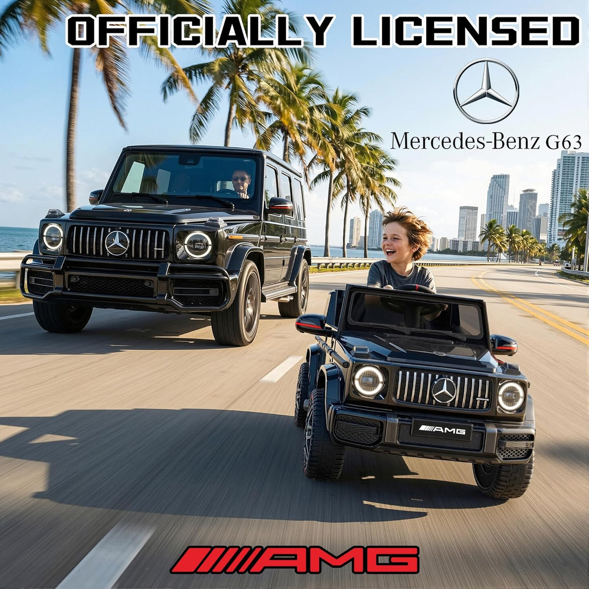 Mercedes-Benz G63 Kids Ride on Car, 12V Toddler Electric Car with Remote